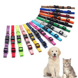 Puppy ID Collars,15 PCS Identification Soft Nylon Puppy Collars, Adjustable Breakaway Safety Whelping Litter Collars for Newborn Puppies Kitten – Set of 15 (Medium 8.5" - 13.0")