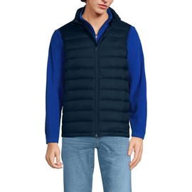 Lands' End Mens Wanderweight Down Vest Radiant Navy Regular Large