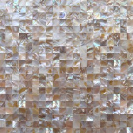 BKshells Peel and Stick Backsplash Shell Tiles Mother of Pearl Tile Shell Mosaic Tiles for Self-Adhesive Kitchen Backsplashes, Bathroom Walls, Fireplace,Home Decor (1Pcs, Pearl)
