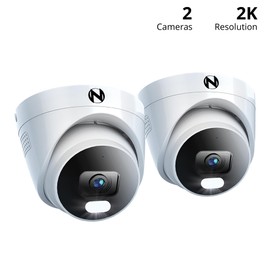 Night Owl Wired IP 4MP Deterrence Dome Camera with 2-Way Audio - 2 Pack - White