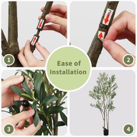 Aurlan 6.89ft Artificial Olive Tree, Faux Olive Tree with Lifelike Fruits, 82.68 Fake Olive Tree with Sturdy Plastic Pot, Artificial Plants for Office Home Living Room Indoor Outdoor Decor