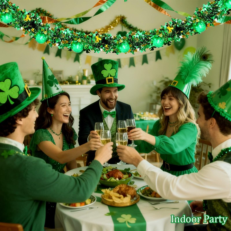 Jasneniebo 20FT St Patrick's Day Garland Lights, Plug in Outdoor
