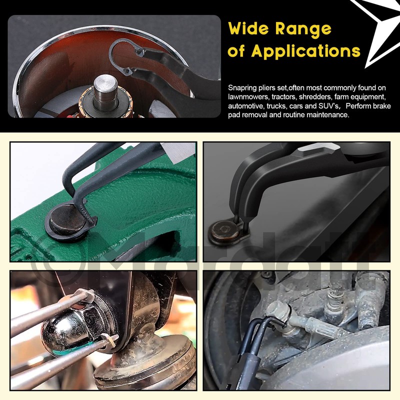 Mardatt 225Pcs Snap Ring Pliers Set Includes Straight & Bent