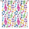 Music Curtains,Colorful Music Equalizer Note Pattern Polyester Fabric Window Treatments