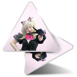 2 x Triangle Stickers 7.5cm - Japanese Anime Cosplay Japan Girl Fun Decals for Laptops,Tablets,Luggage,Scrap Booking,Fridges #45428