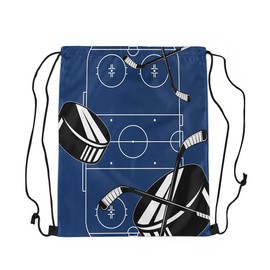 Feelyou Ice Hockey Sports Drawstring Sackpack 13"x15.7" Hockey Player Gym String Bag Sports Event Drawstring Backpack Hockey Stadium Rawstring Bags