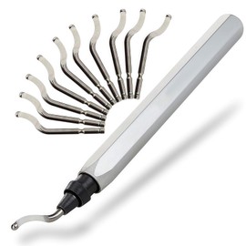 BUYLONG Deburring Tool Kit, Non-Slip Handle - Deburring Tool with 10 High Speed ​​Steel Rotary Blades - For Metal, Resin, PVC Pipe, Copper, Plastic and 3D Printed Edges