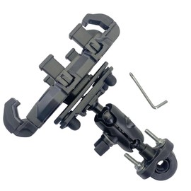 Zoucsj Motorcycle Phone Mount with Vibration Dampene 360 Degree Rotation Design, Bike Phone Holder for and More 4.7" to7 Smartphones (Black)