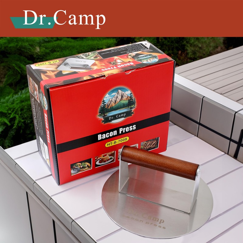 Dr.Camp 7 INCH Stainless Steel Smash,Burger Press,Burger Smasher,Hamburger Press,Patty Smasher,