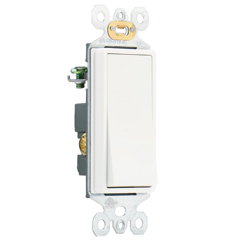 Baomain 6-Pack Light Switch,3-Way Paddle Rocker, 15A 120V/277V, Decora Style