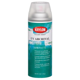 Krylon K01378000 Gallery Series UV Archival Varnish Aerosol Spray, Matte, 11 Ounce