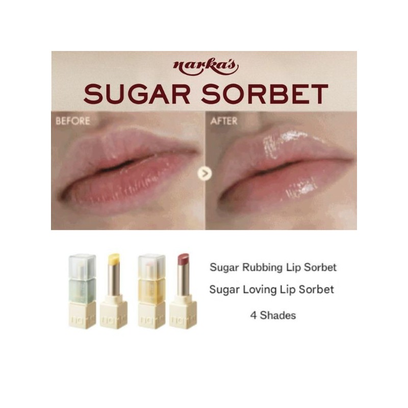 NARKA Sugar Rubbing Lip Sorbet 4.5g, Color:03 Rose Mocha