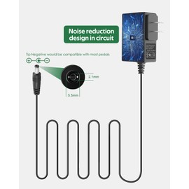 Guitar Pedal Power Supply, 9V 1.2A, DC Power Cord Tip Negative for Guitar Pedals Keyboard Pedalboard Boss PSA and More Devices Require 9 Volt 1.2 Amp Max., BOSS PSA Adapter 9V DC Cable 6.6FT