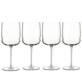 Luigi Bormioli Grandioso - 22 Oz. Cabernet/Merlot Wine Glasses, Set of 4 - Titanium Reinforced Stem, Made of SON-hyx Crystal - Sinuous Design Red Wine Glass - Made in Italy, Dishwasher Safe