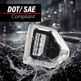 DOTCOM LED Fog Light Lamp Compatible with GMC Sierra 1500 Denali/SLT/AT4 models only 2019-2021(Not compatible with Elevation/SLE/Base models) W/Wiring＆Chrome Bezels Clear Lens