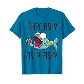 Here-Fishy Shirt Kids Toddler Girls Cute Fish Funny Fishing T-Shirt
