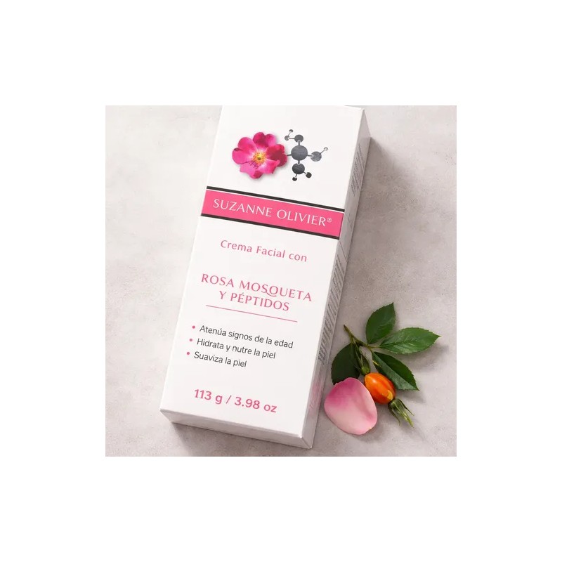 Crema Facial Rosa Mosqueta Peptidos Y Ácido Hialurónico