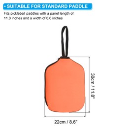 PATIKIL Universal 30x22cm Neoprene Pickleball Paddle Sleeve Paddle Cover Storage Bag for Pickleball Paddle with Carrying Strap, Orange