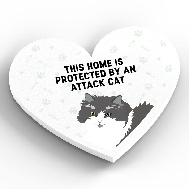 Global Designs Grey And White Cat Home Protected Attack Cat