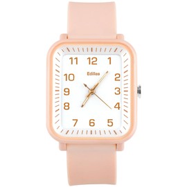 Edillas Kids Teens Watch Analog Girls Boys,50M Waterproof Stylish Watch for Children,Students Teens with Soft Silicone Strap for Kids Teens Over 8 Years Old(Pink)