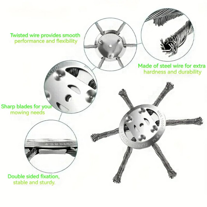 gitende Universal Steel Wire Grass Trimmer Head, 2025 Upgraded String