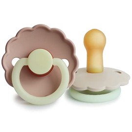 FRIGG Daisy Night Pacifiers - Glow in the Dark, BPA-Free, Pack of 2