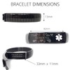 Black Dementia Bracelet, Emergency Medical ID Inside, Unisex Medical Bracelet