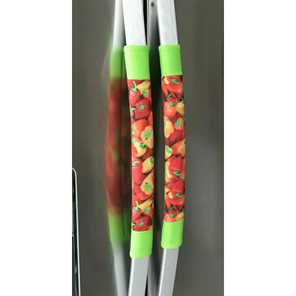 Unbranded Refrigerator Oven Door Padded Handle Covers Sweet Peppers Design