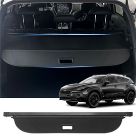 Yumemoo Retractable Cargo Cover for 2026 2025 2024 Subaru Crosstrek, Rear Trunk Cover Compatible with Subaru Crosstrek 2024-2026 Security Shielding Shade No Gap Car Accessory Black, Carbon Fiber