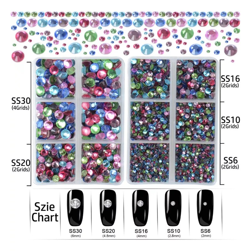 Courhope 6616 Kit De Bisuteria Cristal Pedreria Para Ropa Uñas