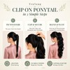 Claw Clip Ponytail Extensions Wavy Natural Black 24 Inch