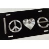 Diamond Etched Products Engraved Love Peace Heart Car Tag Diamond
