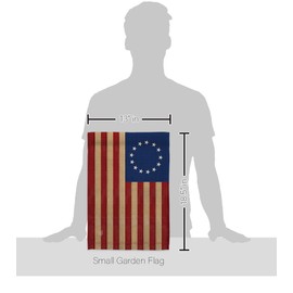 Ornament Collection Heritage Betsy Ross Garden Flag Set with Stand Patriotic Historic July Memorial Veteran Independence United State American House Banner Small Yard Gift Double-Sided, Made in USA