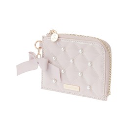 Maison de Fleur Women's Card Case, Key Case, Enamel Pearl Fragment Case, Pink