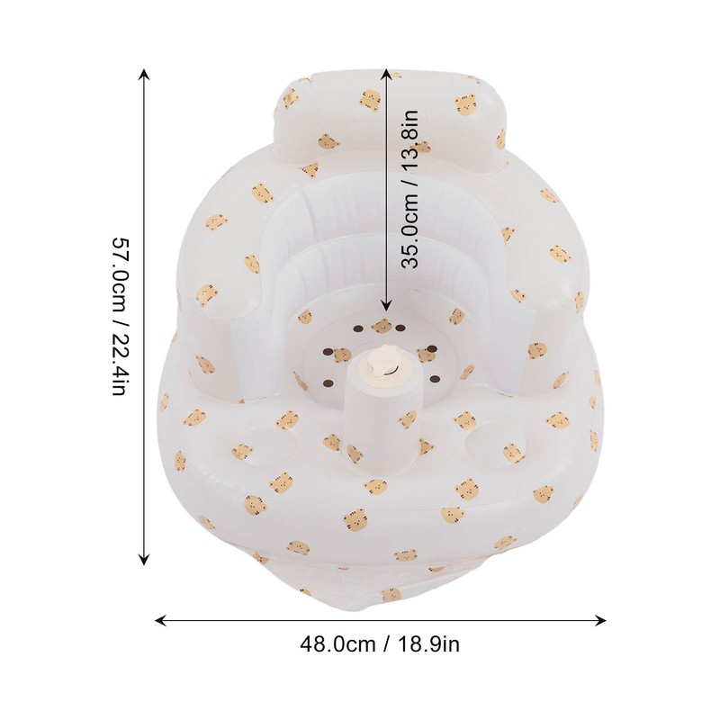 Baby Inflatable Bathing Seat Soft PVC Cartoon Animal Pattern Baby