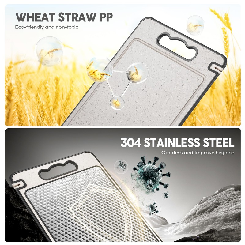 LOZOVIN Double Sided 304 Stainless Steel & Wheat Straw Cutting