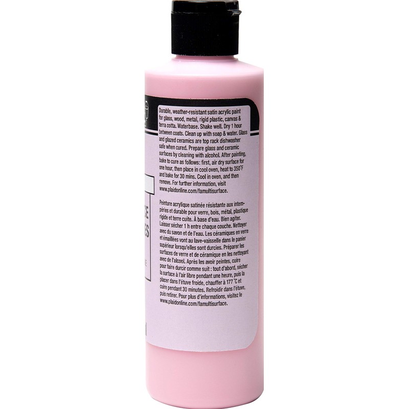 FolkArt Multi-Surface Acrylic Craft Paint, 8 oz, Baby Pink