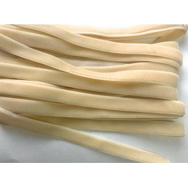 Cinta de terciopelo clásico de 3/8 pulgadas, terciopelo marfil, terciopelo marfil, terciopelo de color marfil, terciopelo nude, terciopelo claro, hecho en suizo, 4,57 m de alto, Terciopelo marfil 3/8", 5 Yards, 1