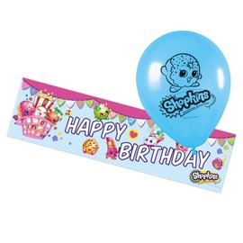 Shopkins Foil Banner and 5 Balloons pack