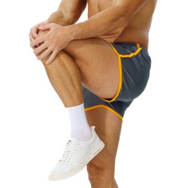 AIMPACT Mens Fitness Bodybuilding Shorts Running Mesh Quick Dry 3" Shorts, gray