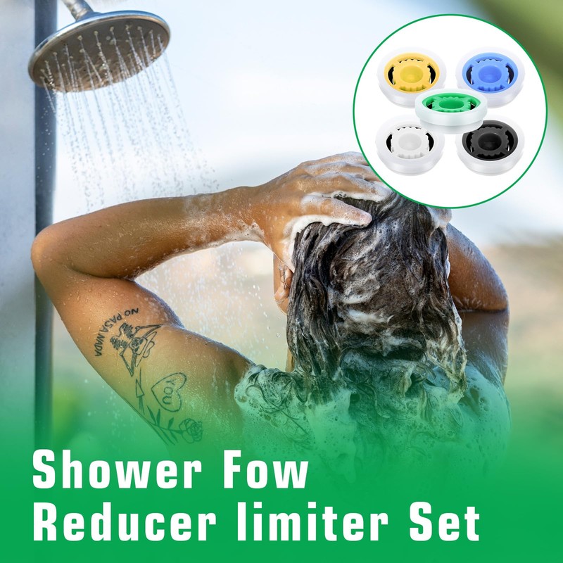 Mabor 10Pcs Shower Flow Restrictor, gpm 1.5/1.8/2.0/2.5/3.0 Shower Flow Reducer,