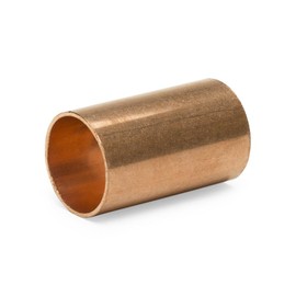 PlumberStop - 1/4 Copper Sweat COUPLING WITHOUT STOP - C X C 1/4 Nominal I.D. Size - 3/8 Refrigeration O.D. Size For Soldering All Copper Pipe Type L, M, K, Plumbing and Heating