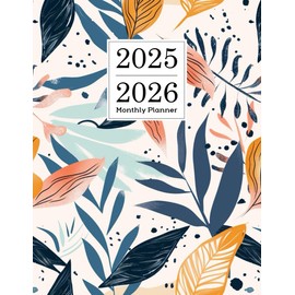 2025-2026 Monthly Planner: Large Floral Year Organizer Agenda Schedule | From January 2025 To December 2026 | with Federal Holidays, To do list, Contact & Birthday.