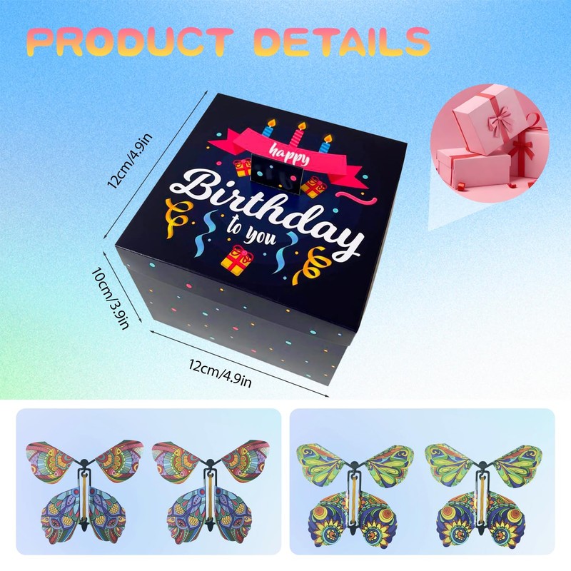 Happy Birthday Butterfly Explosion Gift Box, Butterfly Explosion DIY Happy