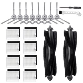 18 Pcs Replacement Parts Compatible with Eufy L50, L60 Series Robotic Vacuums, Accessories Kit 8 Side Brushes, 8 Filters, 2 Roller Brush