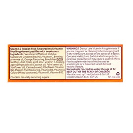 Bassetts 12-18 Years, + Evening Primrose Oil, Orange and Passion Fruit Flavour, One A Day Soft and Chewy Multivitamin - Pack of 5, Total 150 pastilles