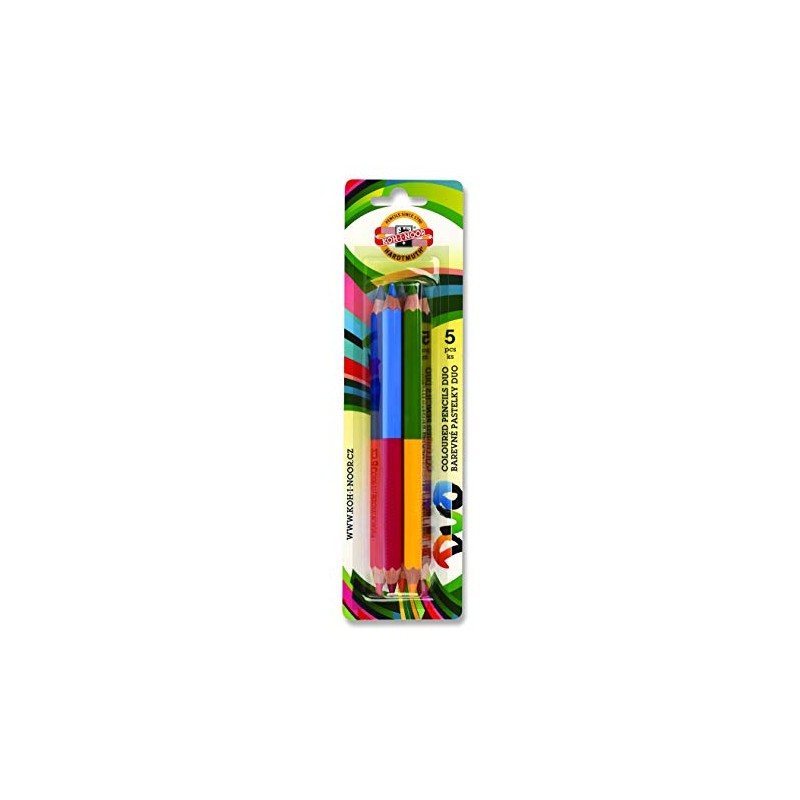 KOH-I-NOOR 2195005001BL Jumbo Colored Pencils Set, 5 Duo