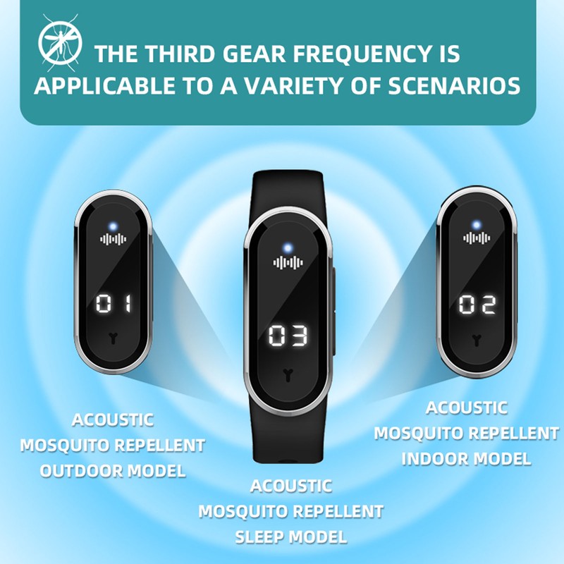 Mosquito Repellent Bracelets Portable Ultrasonic Mosquito Repellent Wristbands with LED