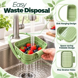 Foldable Hanging Sink Drain Basket Collapsible Kitchen Faucet Food Strainer