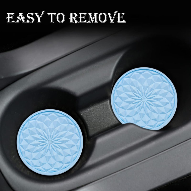 MEAJOO 2 Pack Silicone Car Cup Holder Coaster – 2.75
